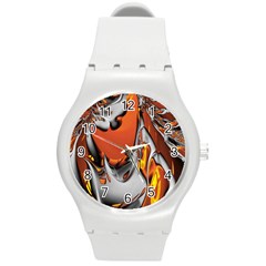 Special Fractal 24 Terra Round Plastic Sport Watch (m) by ImpressiveMoments