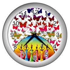 African Americn Art African American Women Wall Clock (silver) by AlteredStates