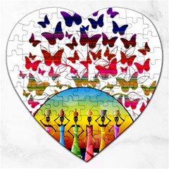 African Americn Art African American Women Jigsaw Puzzle (heart) by AlteredStates