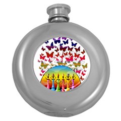 African Americn Art African American Women Round Hip Flask (5 Oz) by AlteredStates