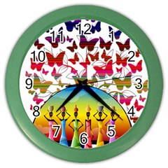 African Americn Art African American Women Color Wall Clock by AlteredStates