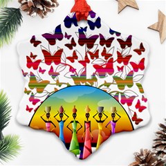 African Americn Art African American Women Snowflake Ornament (Two Sides)