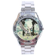 Cute Little Pegasus In The Sky, Cartoon Stainless Steel Analogue Watch by FantasyWorld7