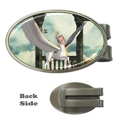 Cute Little Pegasus In The Sky, Cartoon Money Clips (oval)  by FantasyWorld7