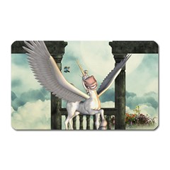 Cute Little Pegasus In The Sky, Cartoon Magnet (rectangular) by FantasyWorld7