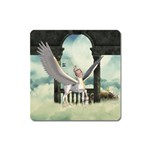 Cute Little Pegasus In The Sky, Cartoon Square Magnet Front