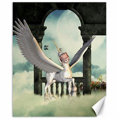 Cute Little Pegasus In The Sky, Cartoon Canvas 16  X 20  by FantasyWorld7