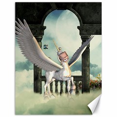 Cute Little Pegasus In The Sky, Cartoon Canvas 18  X 24  by FantasyWorld7