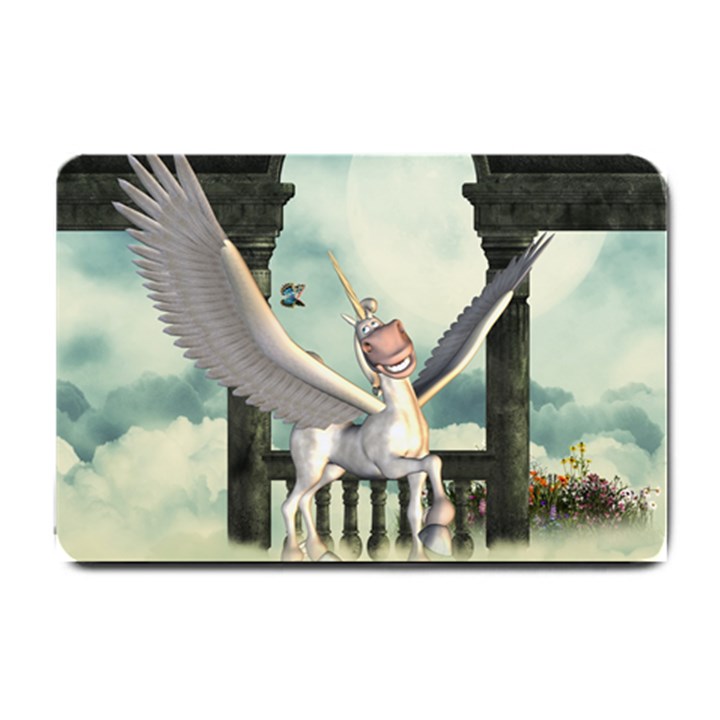 Cute Little Pegasus In The Sky, Cartoon Small Doormat 