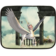 Cute Little Pegasus In The Sky, Cartoon Fleece Blanket (mini) by FantasyWorld7