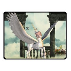 Cute Little Pegasus In The Sky, Cartoon Fleece Blanket (small) by FantasyWorld7