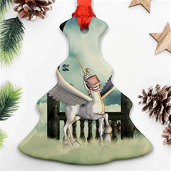 Cute Little Pegasus In The Sky, Cartoon Christmas Tree Ornament (two Sides) by FantasyWorld7