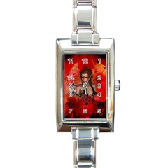 The Fairy Of Music Rectangle Italian Charm Watch by FantasyWorld7