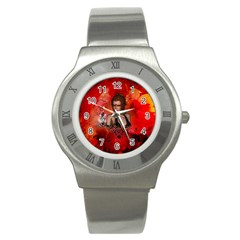 The Fairy Of Music Stainless Steel Watch by FantasyWorld7