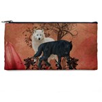 Awesome Black And White Wolf Pencil Cases Front