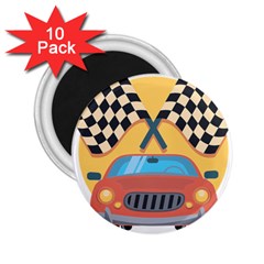 Automobile Car Checkered Drive 2.25  Magnets (10 pack) 