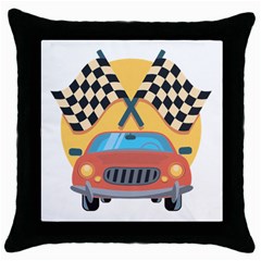 Automobile Car Checkered Drive Throw Pillow Case (Black)