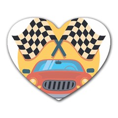 Automobile Car Checkered Drive Heart Mousepads