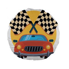 Automobile Car Checkered Drive Standard 15  Premium Round Cushions