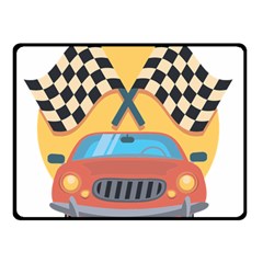 Automobile Car Checkered Drive Double Sided Fleece Blanket (Small) 