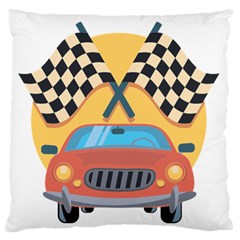 Automobile Car Checkered Drive Large Flano Cushion Case (One Side)