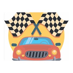 Automobile Car Checkered Drive Double Sided Flano Blanket (Mini) 