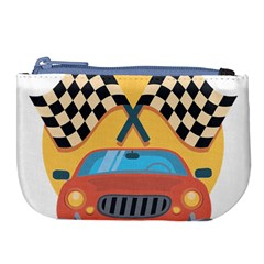 Automobile Car Checkered Drive Large Coin Purse