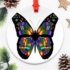 Abstract Animal Art Butterfly Ornament (Round)