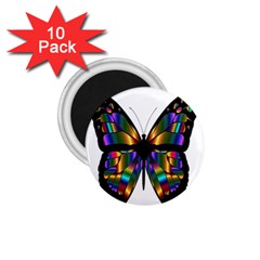 Abstract Animal Art Butterfly 1.75  Magnets (10 pack) 