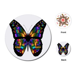 Abstract Animal Art Butterfly Playing Cards (Round)