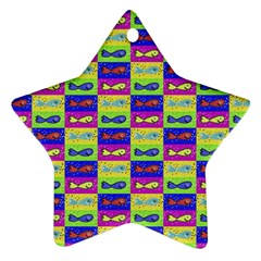 Cartoon Style Marine Life Motif Pattern Ornament (star) by dflcprints