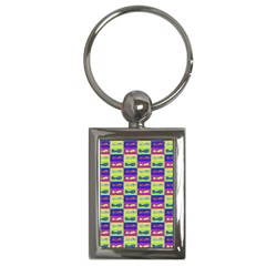 Cartoon Style Marine Life Motif Pattern Key Chains (rectangle)  by dflcprints