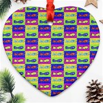 Cartoon Style Marine Life Motif Pattern Heart Ornament (Two Sides) Front