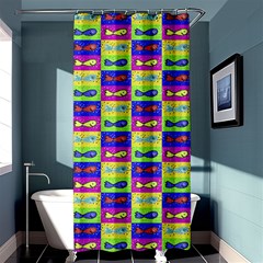 Cartoon Style Marine Life Motif Pattern Shower Curtain 36  X 72  (stall)  by dflcprints