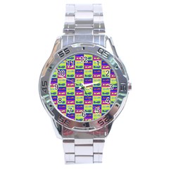 Cartoon Style Marine Life Motif Pattern Stainless Steel Analogue Watch by dflcprints