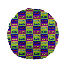 Cartoon Style Marine Life Motif Pattern Standard 15  Premium Round Cushions by dflcprints