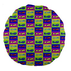 Cartoon Style Marine Life Motif Pattern Large 18  Premium Round Cushions by dflcprints