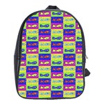 Cartoon Style Marine Life Motif Pattern School Bag (XL) Front