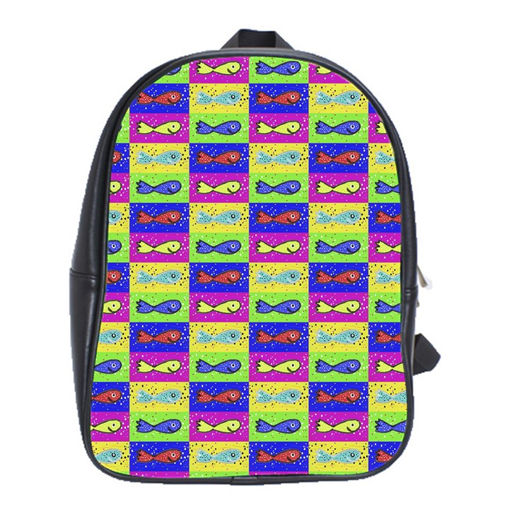 Cartoon Style Marine Life Motif Pattern School Bag (XL)