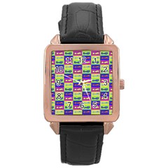 Cartoon Style Marine Life Motif Pattern Rose Gold Leather Watch  by dflcprints