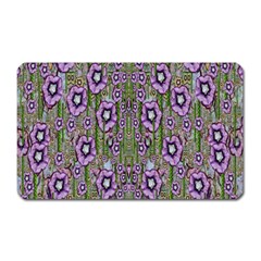 Jungle Fantasy Flowers Climbing To Be In Freedom Magnet (rectangular) by pepitasart