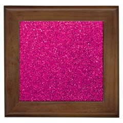 Hot Pink Glitter Framed Tiles