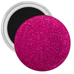 Hot Pink Glitter 3  Magnets