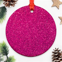 Hot Pink Glitter Ornament (Round)