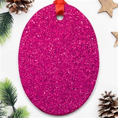 Hot Pink Glitter Ornament (Oval)