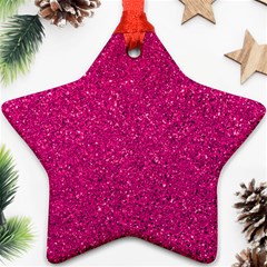 Hot Pink Glitter Ornament (Star)