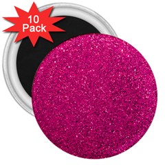 Hot Pink Glitter 3  Magnets (10 Pack)  by snowwhitegirl