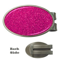 Hot Pink Glitter Money Clips (Oval) 