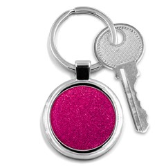 Hot Pink Glitter Key Chains (Round) 