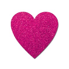 Hot Pink Glitter Heart Magnet